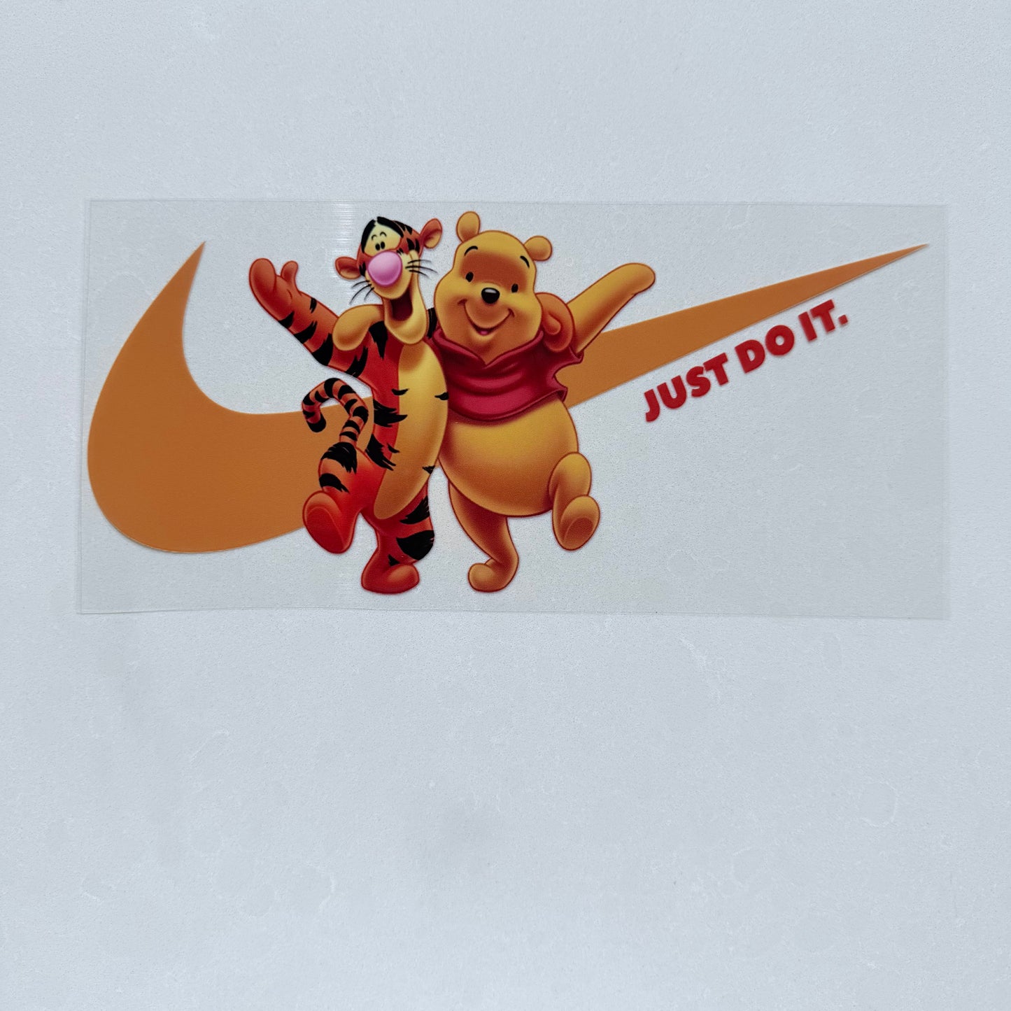 Single Sided UV DTF Wrap 16oz Tumbler Transfer (24cm x 11cm) Designer just do it honey bear