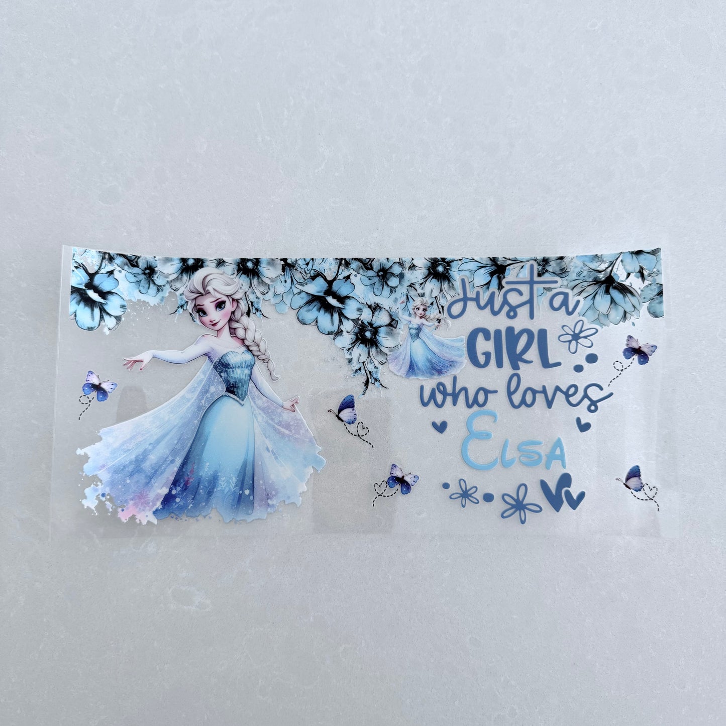 Single Sided UV DTF Wrap 16oz Tumbler Transfer (24cm x 11cm) just a girl who loves snowflake princess