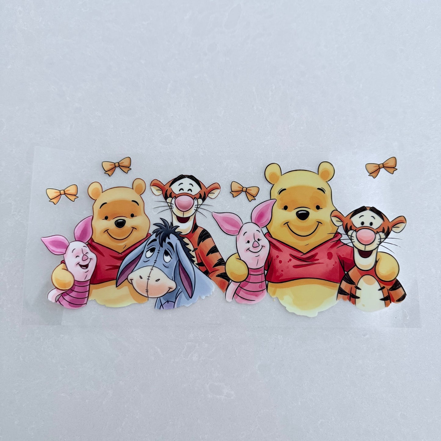 Single Sided UV DTF Wrap 16oz Tumbler Transfer (24cm x 11cm) honey bear & friends yellow bows