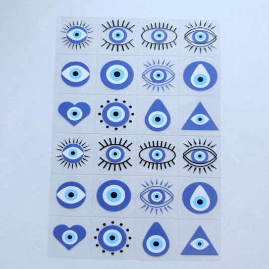 Premium A5 Kiss Cut UVDTF Wraps | A5 Transfer Sheet | Ready to Apply | Evil Eye 1
