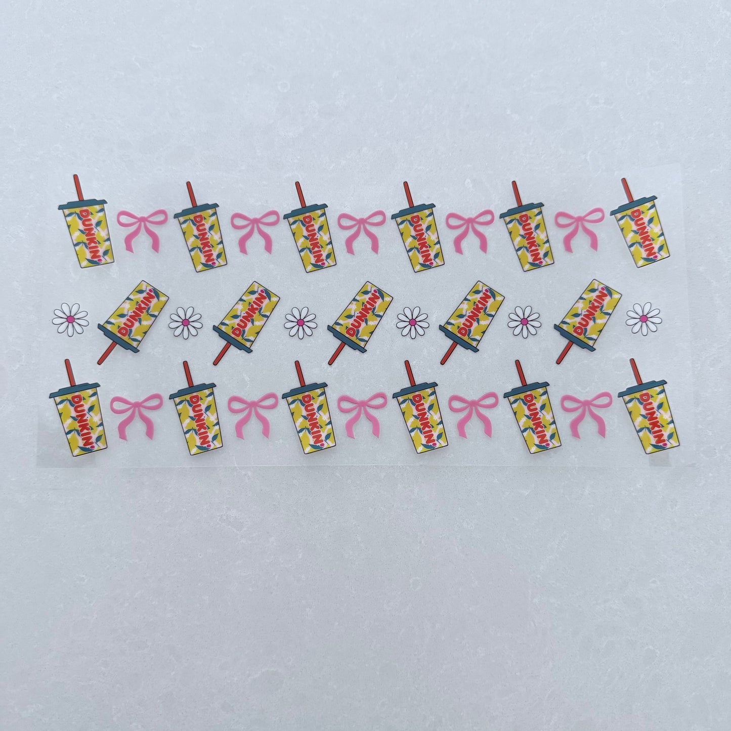 Single Sided UV DTF Wrap 16oz Tumbler Transfer (24cm x 11cm) ice coffee lemons