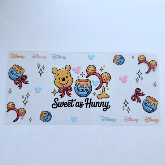 Double Sided UVDTF Wrap | 16oz Tumbler Transfer | 24cm x 11cm | Honey Bear & Friends | 75