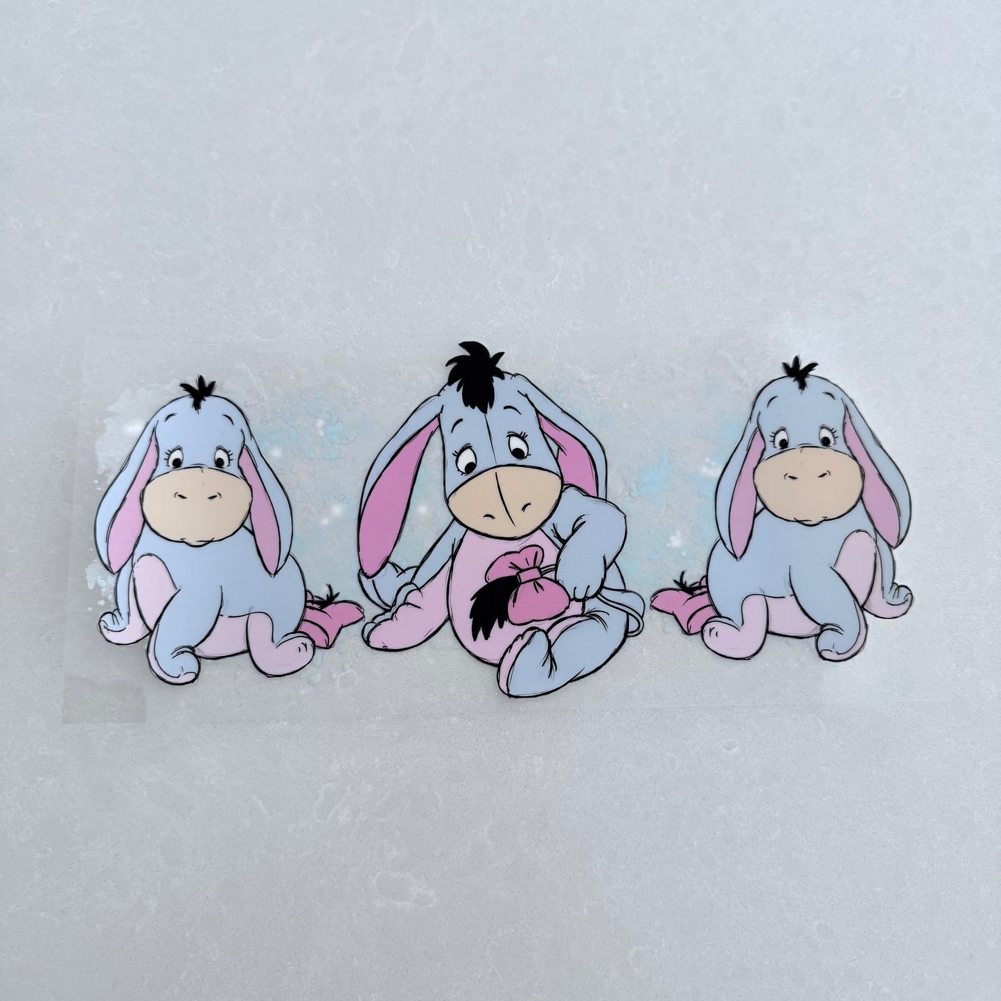 Single Sided UV DTF Wrap 16oz Tumbler Transfer (24cm x 11cm) grey donkey paint splatter