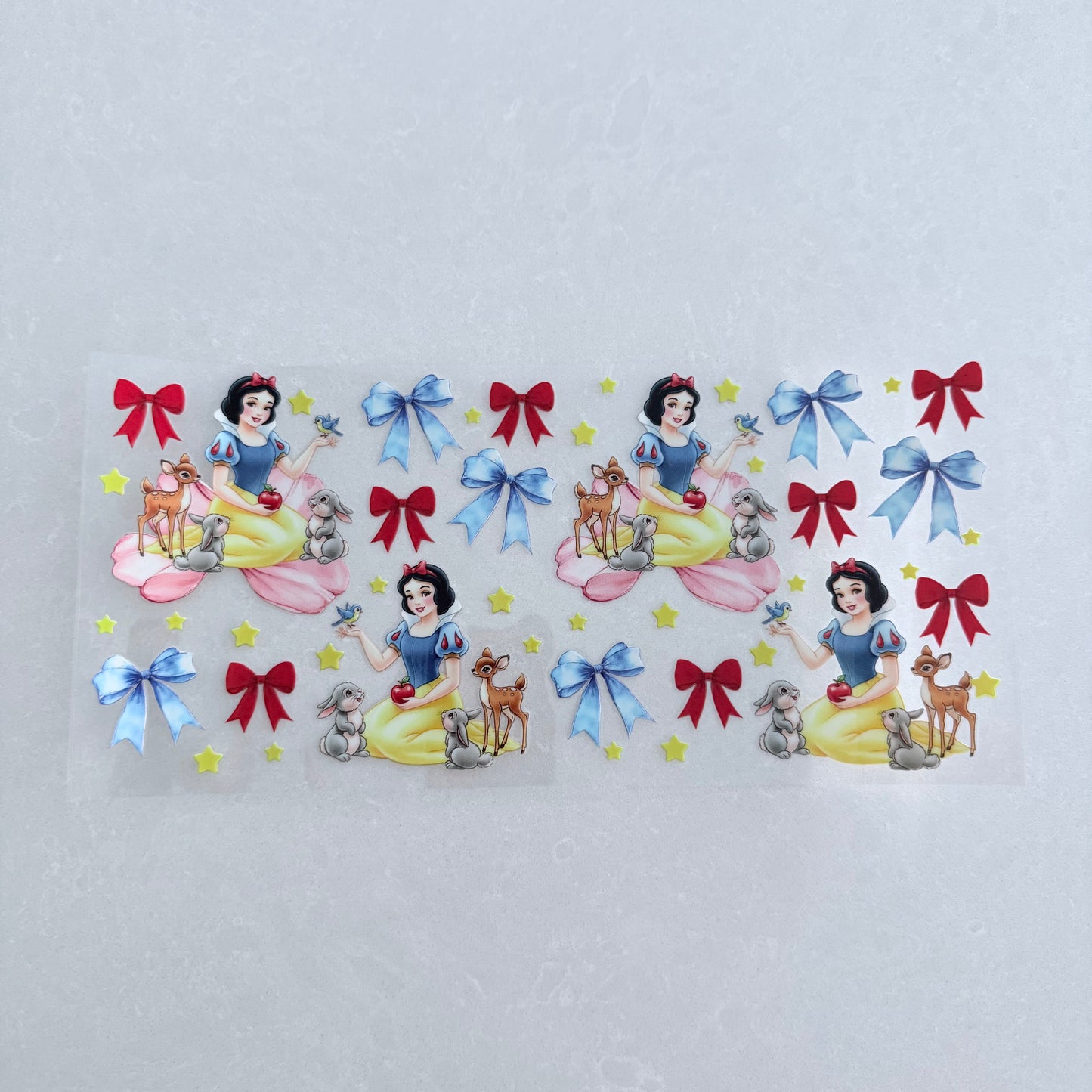 Single Sided UV DTF Wrap 16oz Tumbler Transfer (24cm x 11cm) white snow princess