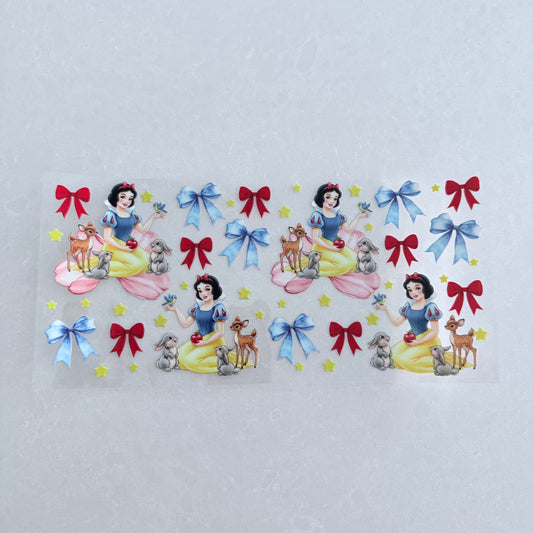 Single Sided UV DTF Wrap 16oz Tumbler Transfer (24cm x 11cm) white snow princess