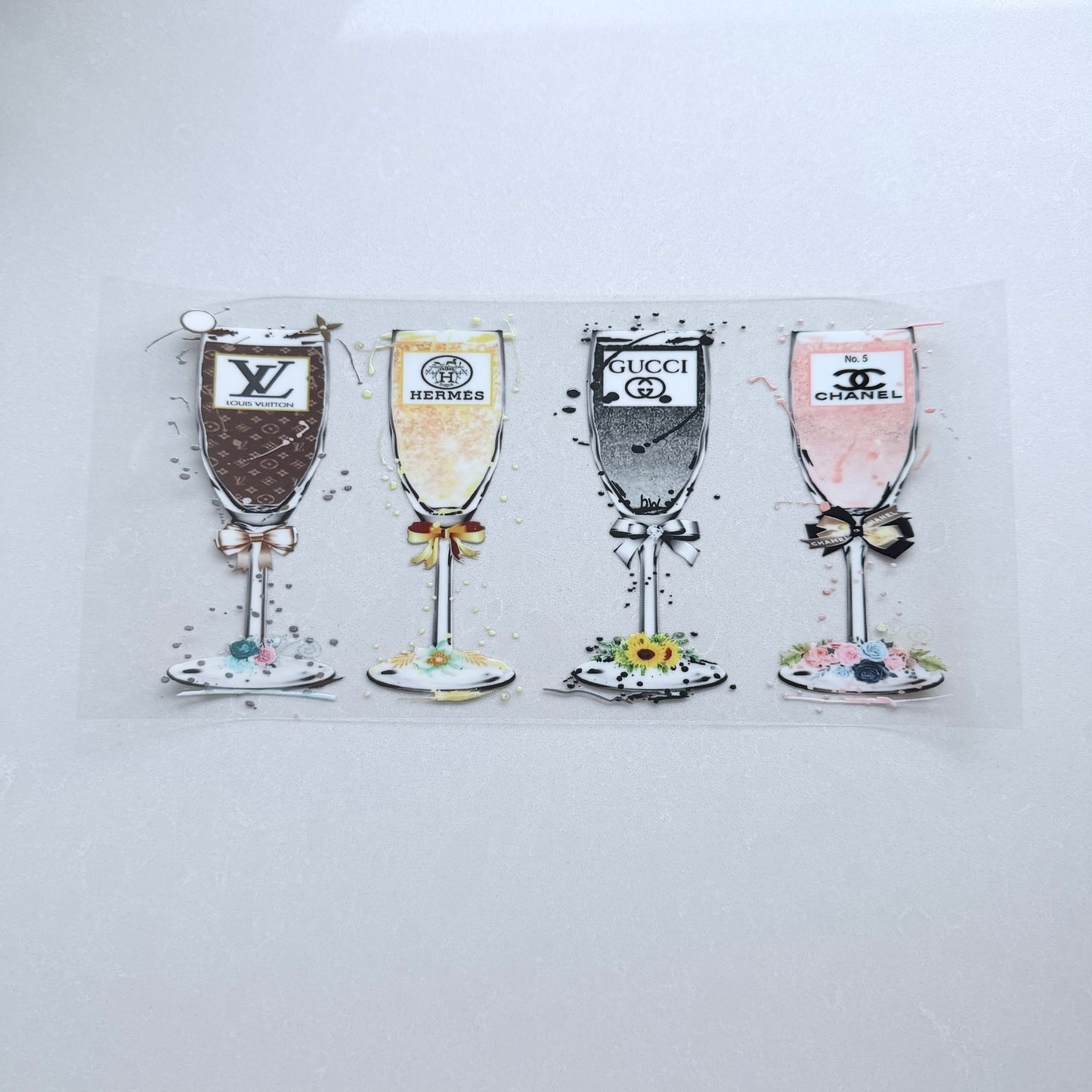 Double Sided UVDTF Wrap | 16oz Tumbler Transfer | 24cm x 11cm | Designer | 35