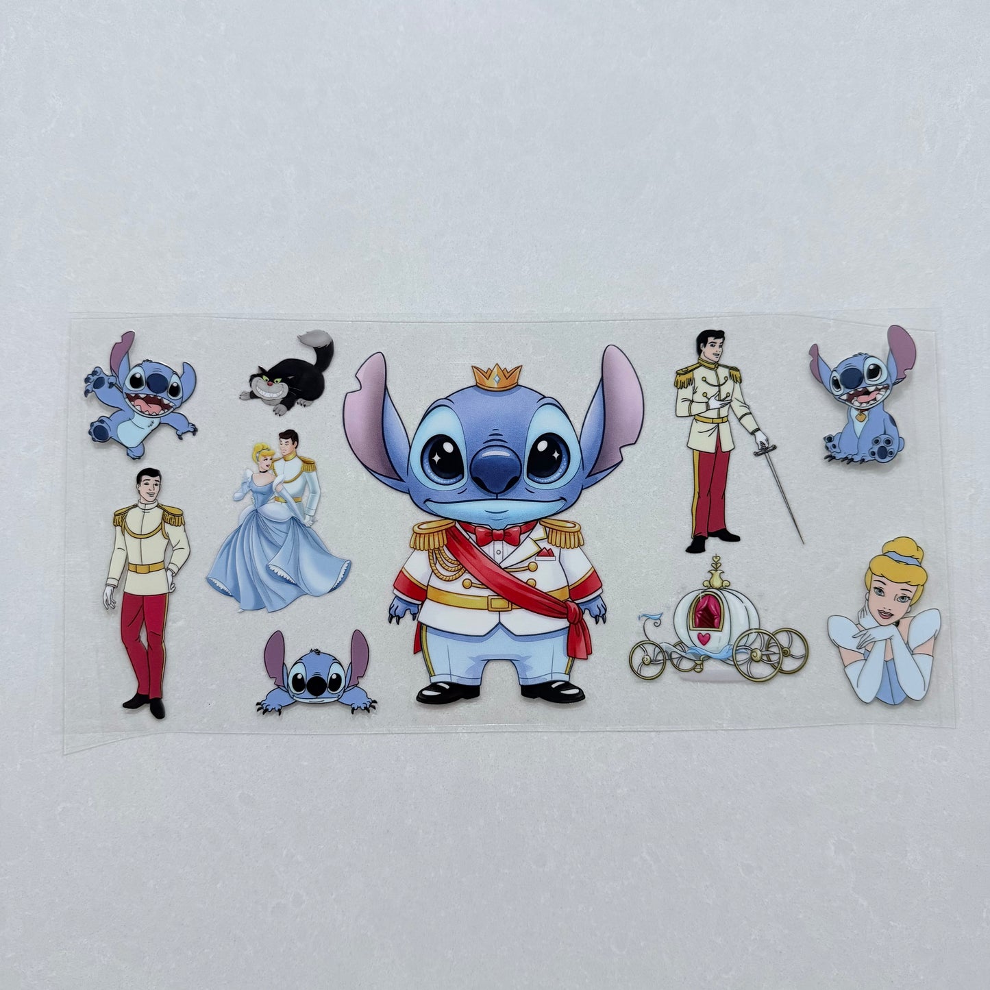 Single Sided UV DTF Wrap 16oz Tumbler Transfer (24cm x 11cm) blue alien prince