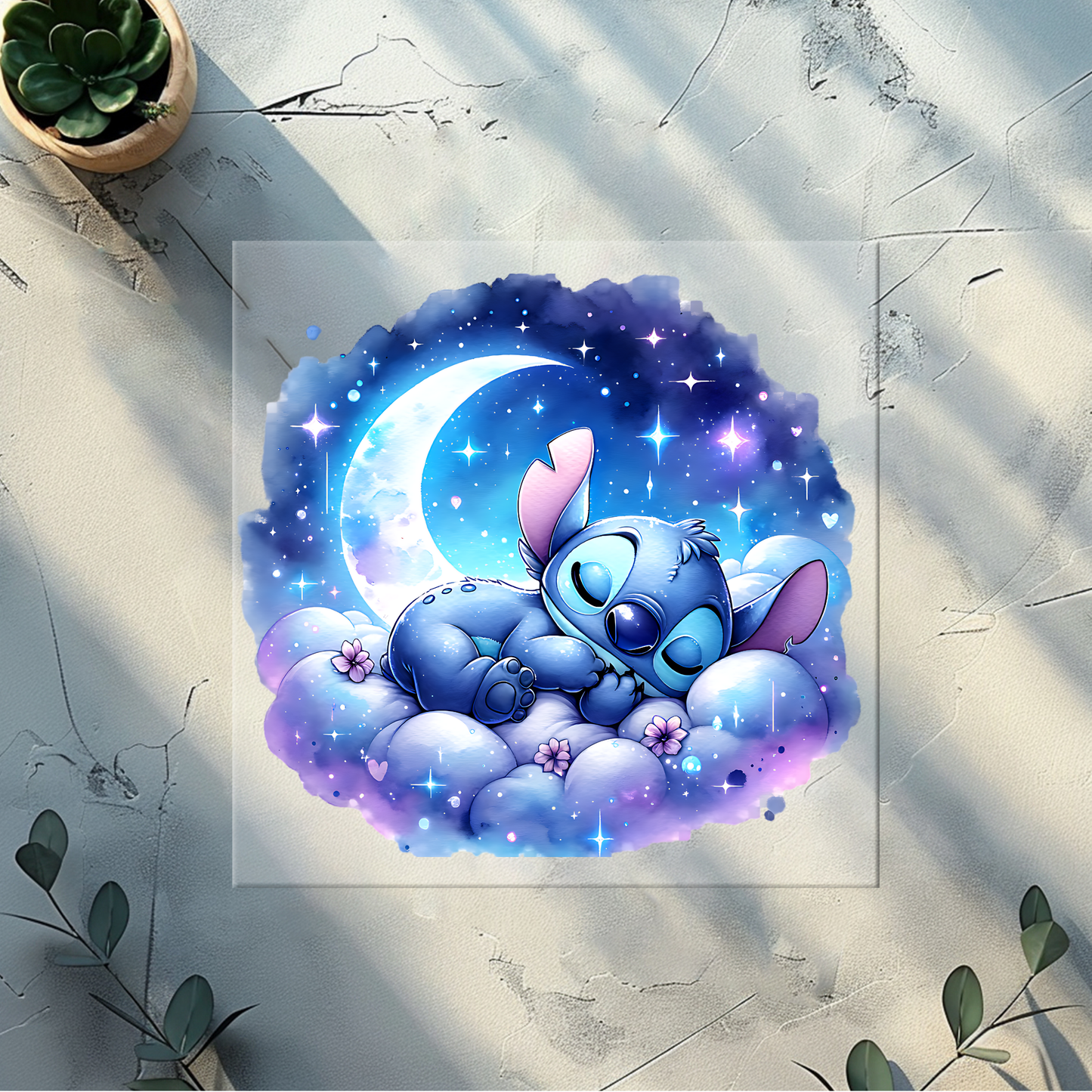 Premium DTF Prints – High-Quality Press-Ready Heat Transfers plus pocket print (sleepy blue alien)