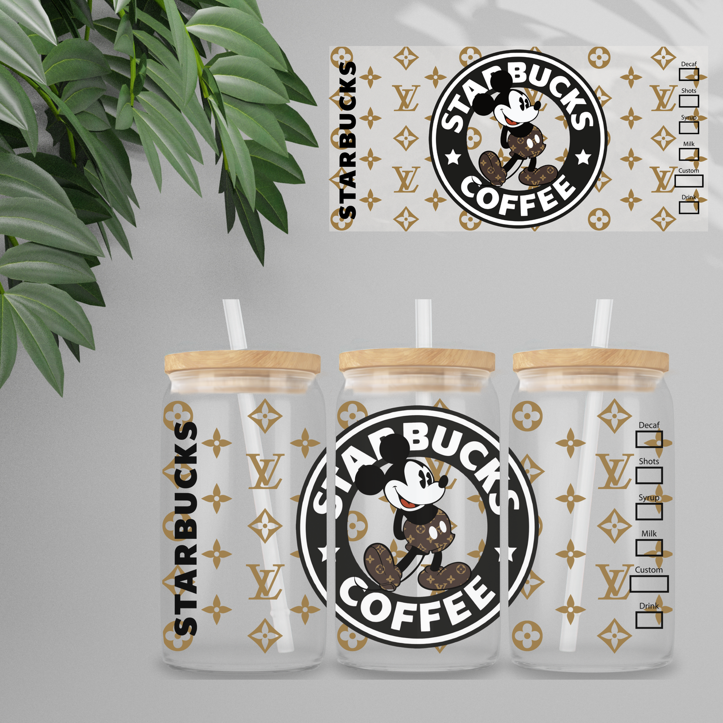 Double Sided UV DTF Wrap 16oz Tumbler Transfer (24cm x 11cm) Design 91