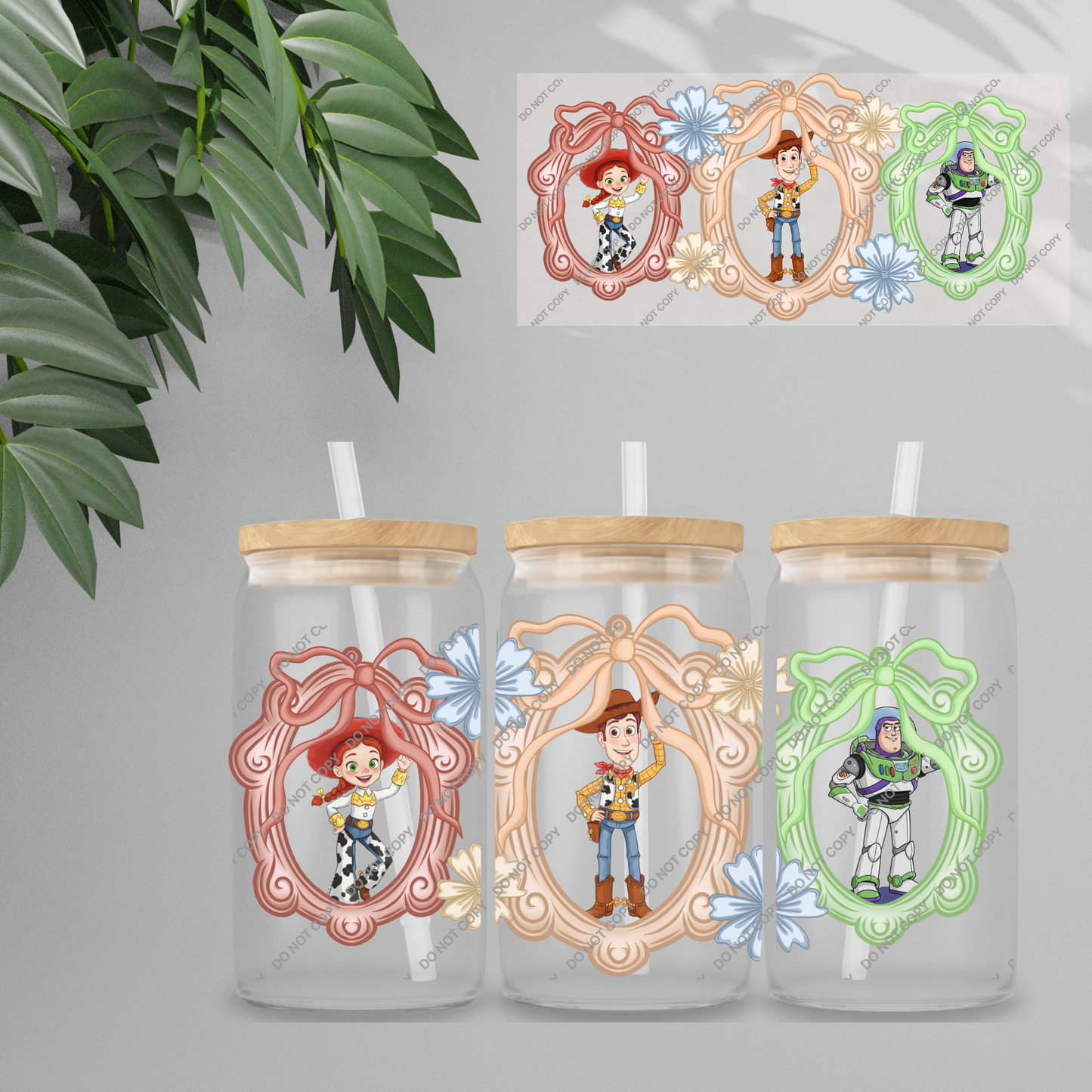 Double Sided UVDTF Wrap | 16oz Tumbler Transfer | 24cm x 11cm | characters 139