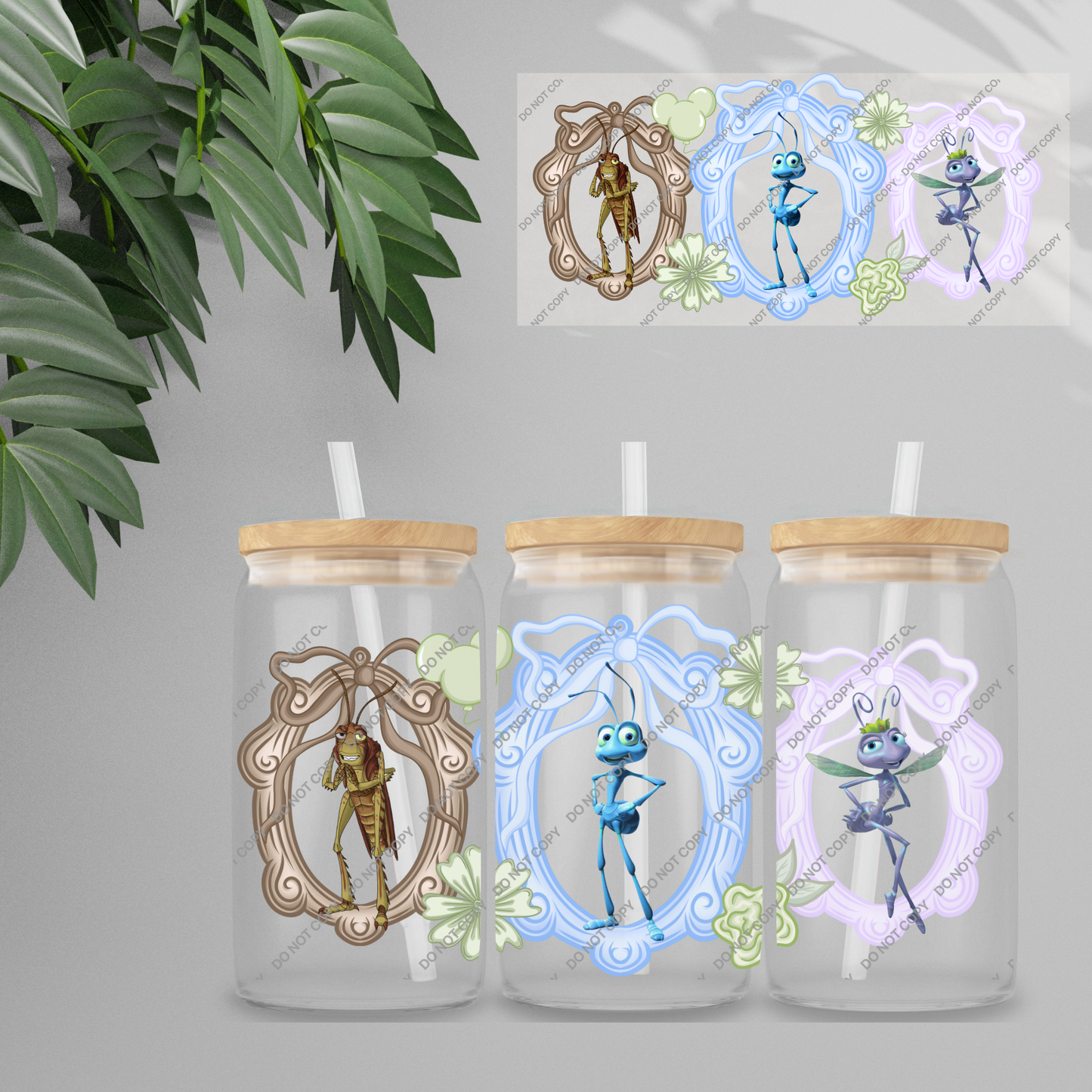 Double Sided UVDTF Wrap | 16oz Tumbler Transfer | 24cm x 11cm | characters 132