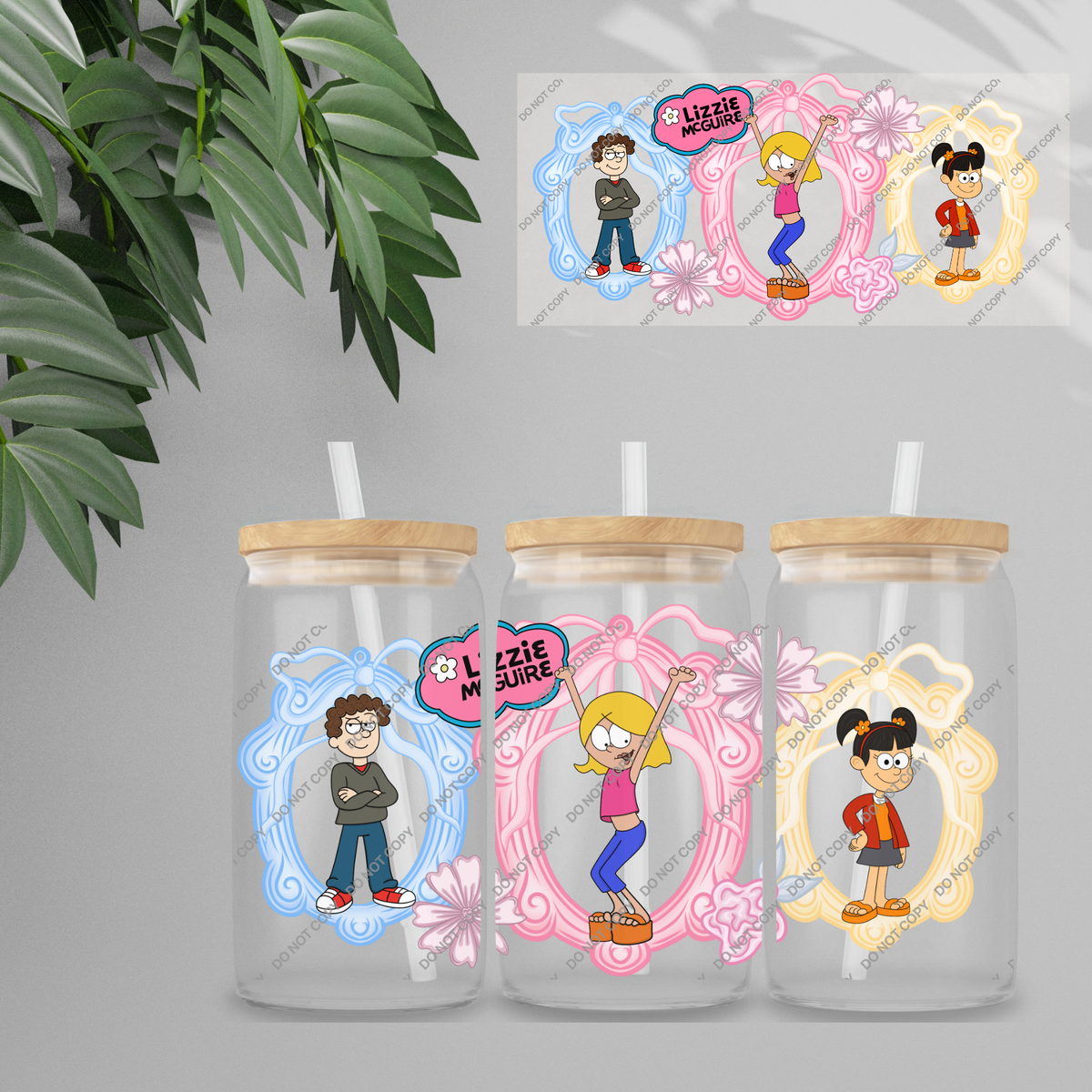 Double Sided UVDTF Wrap | 16oz Tumbler Transfer | 24cm x 11cm | characters 130