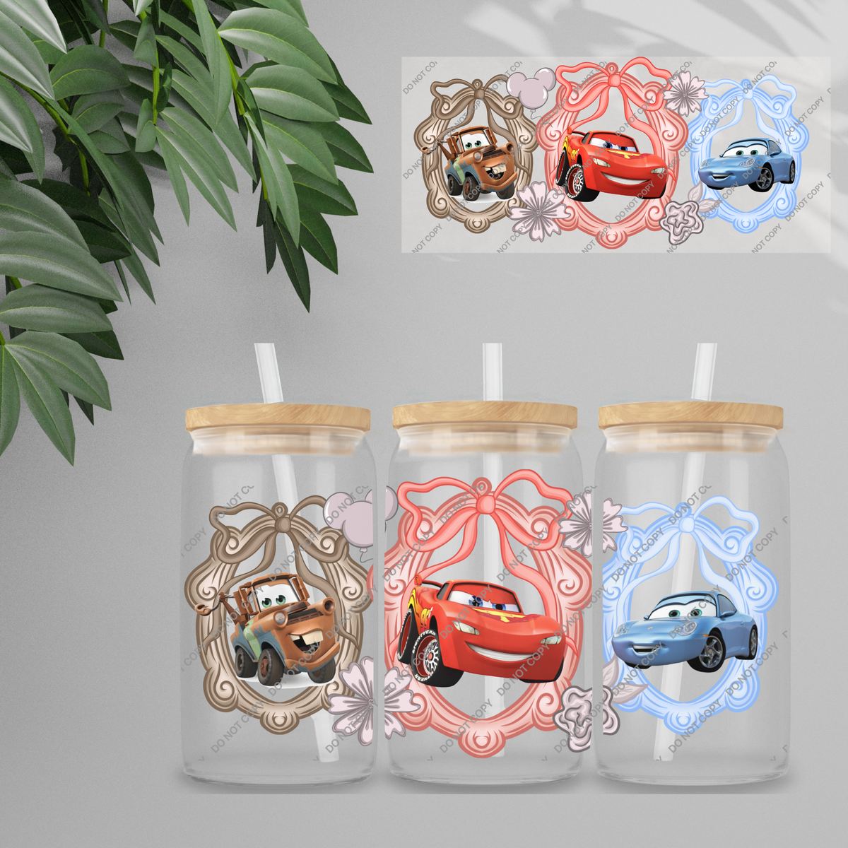 Double Sided UVDTF Wrap | 16oz Tumbler Transfer | 24cm x 11cm | characters 128