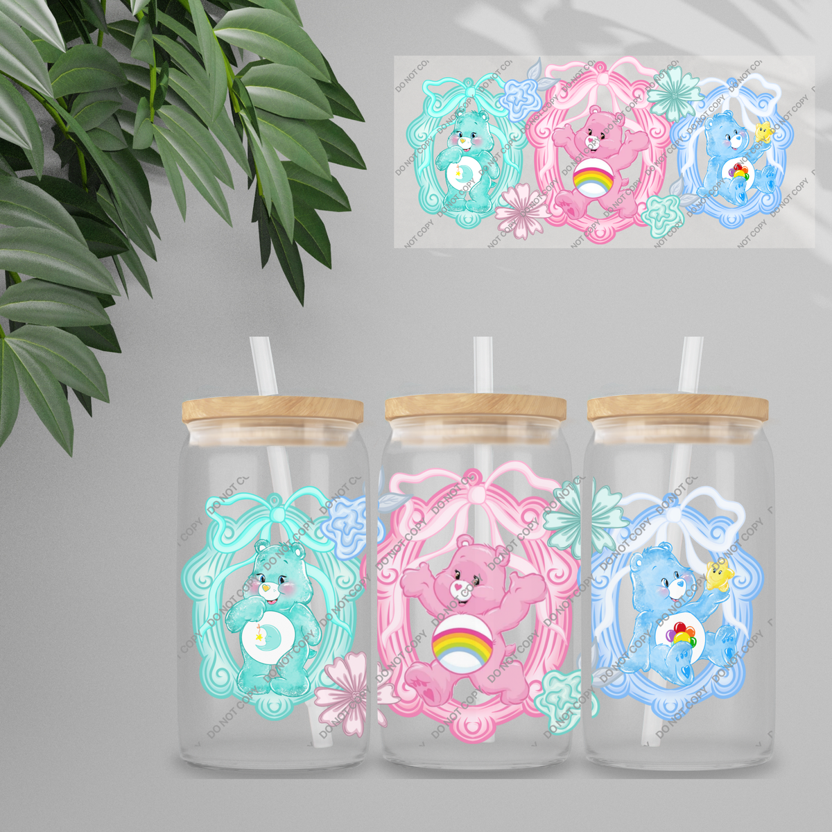 Double Sided UVDTF Wrap | 16oz Tumbler Transfer | 24cm x 11cm | characters 127