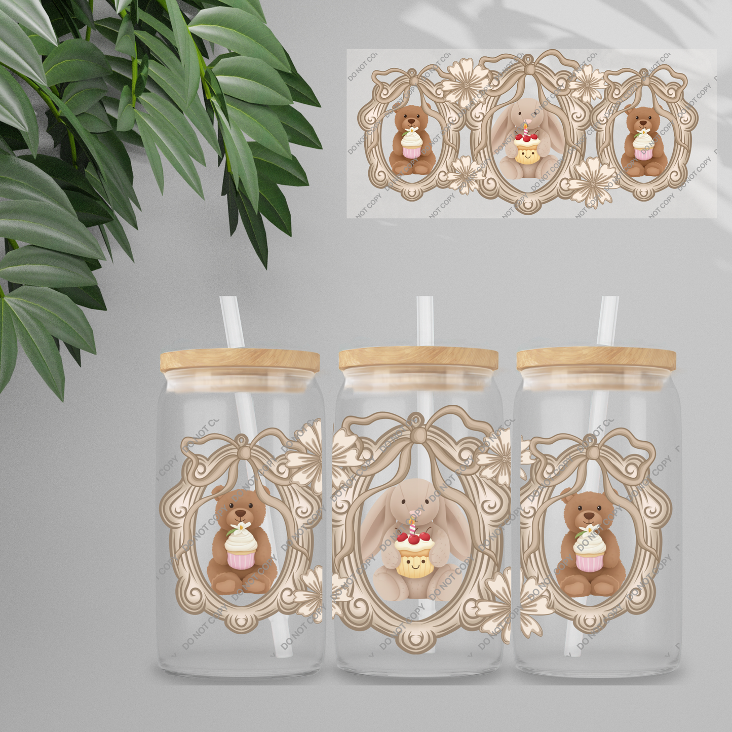 Double Sided UVDTF Wrap | 16oz Tumbler Transfer | 24cm x 11cm | characters 125
