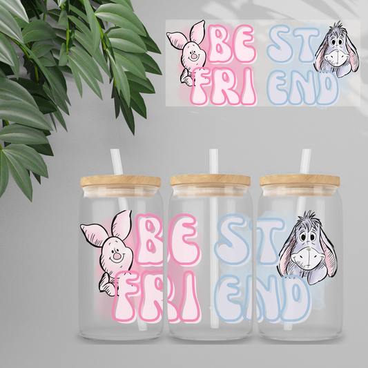 Double Sided UVDTF Wrap | 16oz Tumbler Transfer | 24cm x 11cm | Honey Bear & Friends | 24