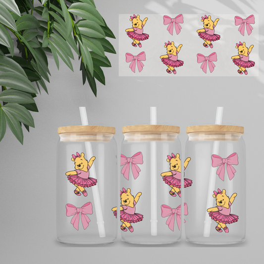 Double Sided UVDTF Wrap | 16oz Tumbler Transfer | 24cm x 11cm | Honey Bear & Friends | 36