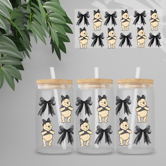 Double Sided UVDTF Wrap | 16oz Tumbler Transfer | 24cm x 11cm | Honey Bear & Friends | 28