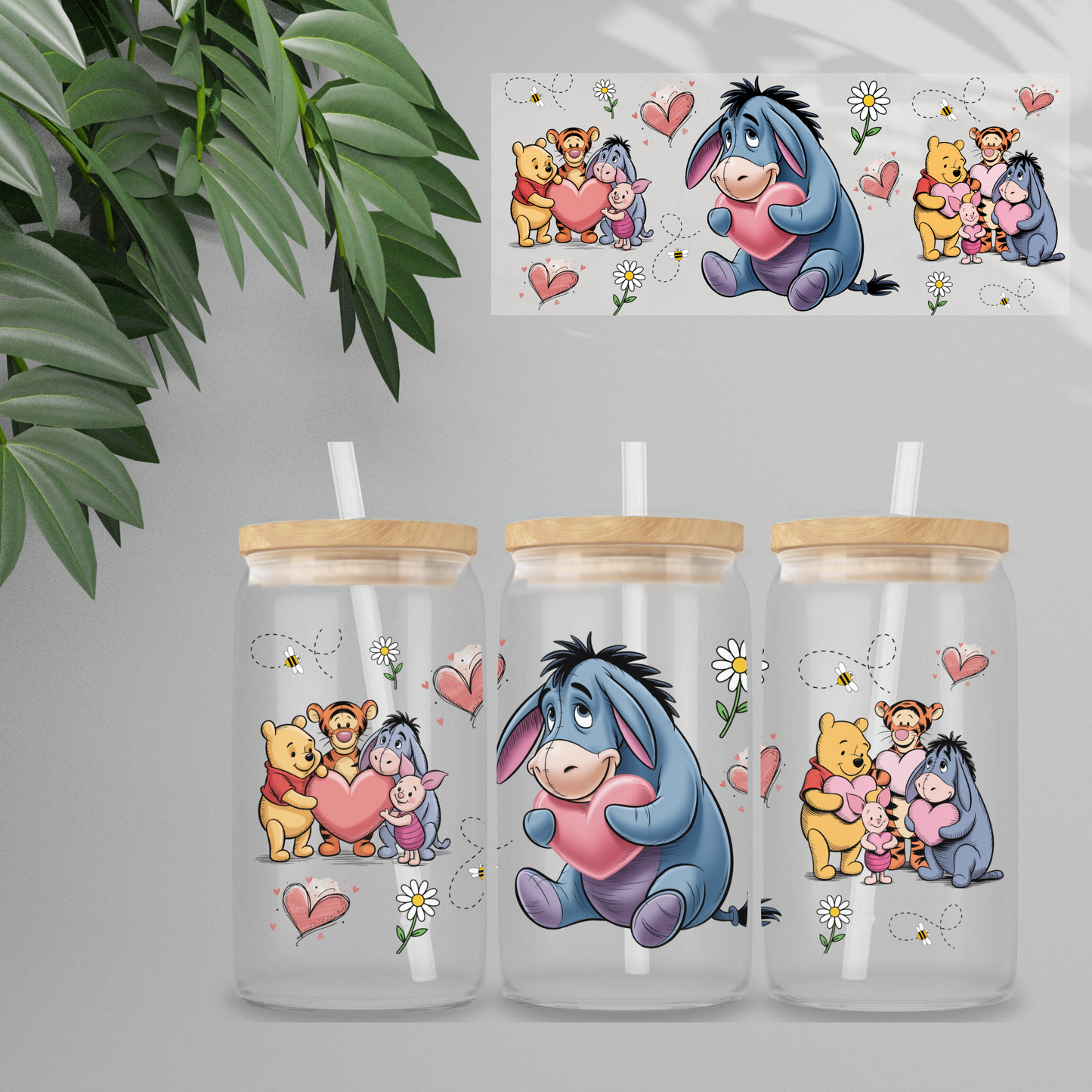 Double Sided UVDTF Wrap | 16oz Tumbler Transfer | 24cm x 11cm | Honey Bear & Friends | 9