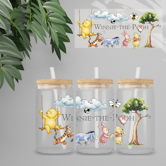 Double Sided UVDTF Wrap | 16oz Tumbler Transfer | 24cm x 11cm | Honey Bear & Friends | 21