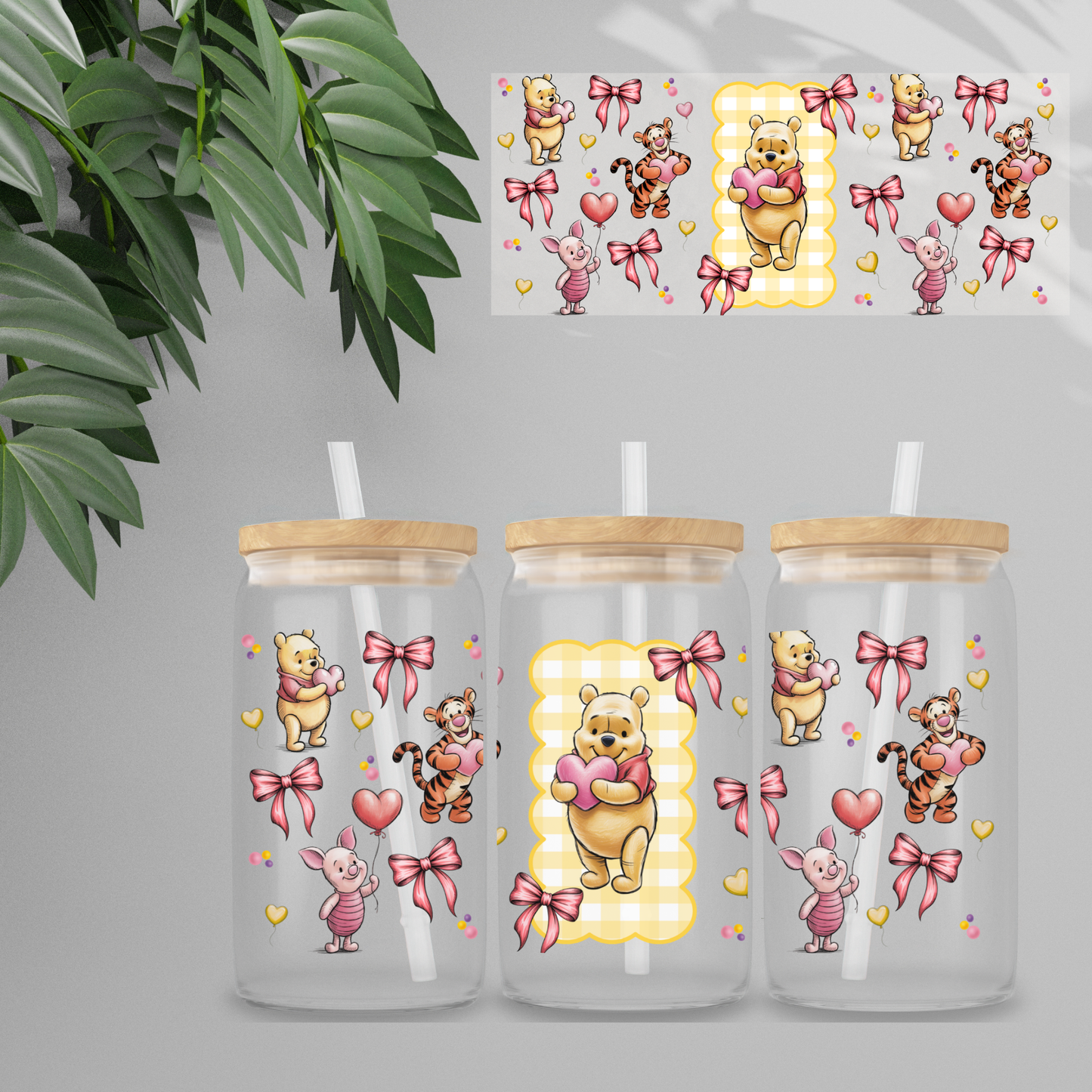 Double Sided UVDTF Wrap | 16oz Tumbler Transfer | 24cm x 11cm | Honey Bear & Friends | 14