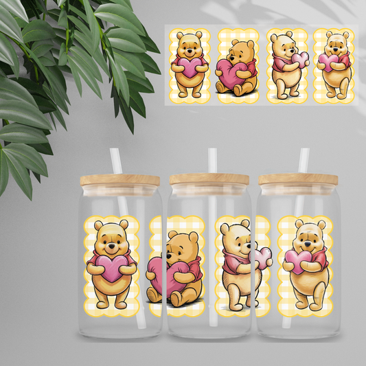 Double Sided UVDTF Wrap | 16oz Tumbler Transfer | 24cm x 11cm | Honey Bear & Friends | 12