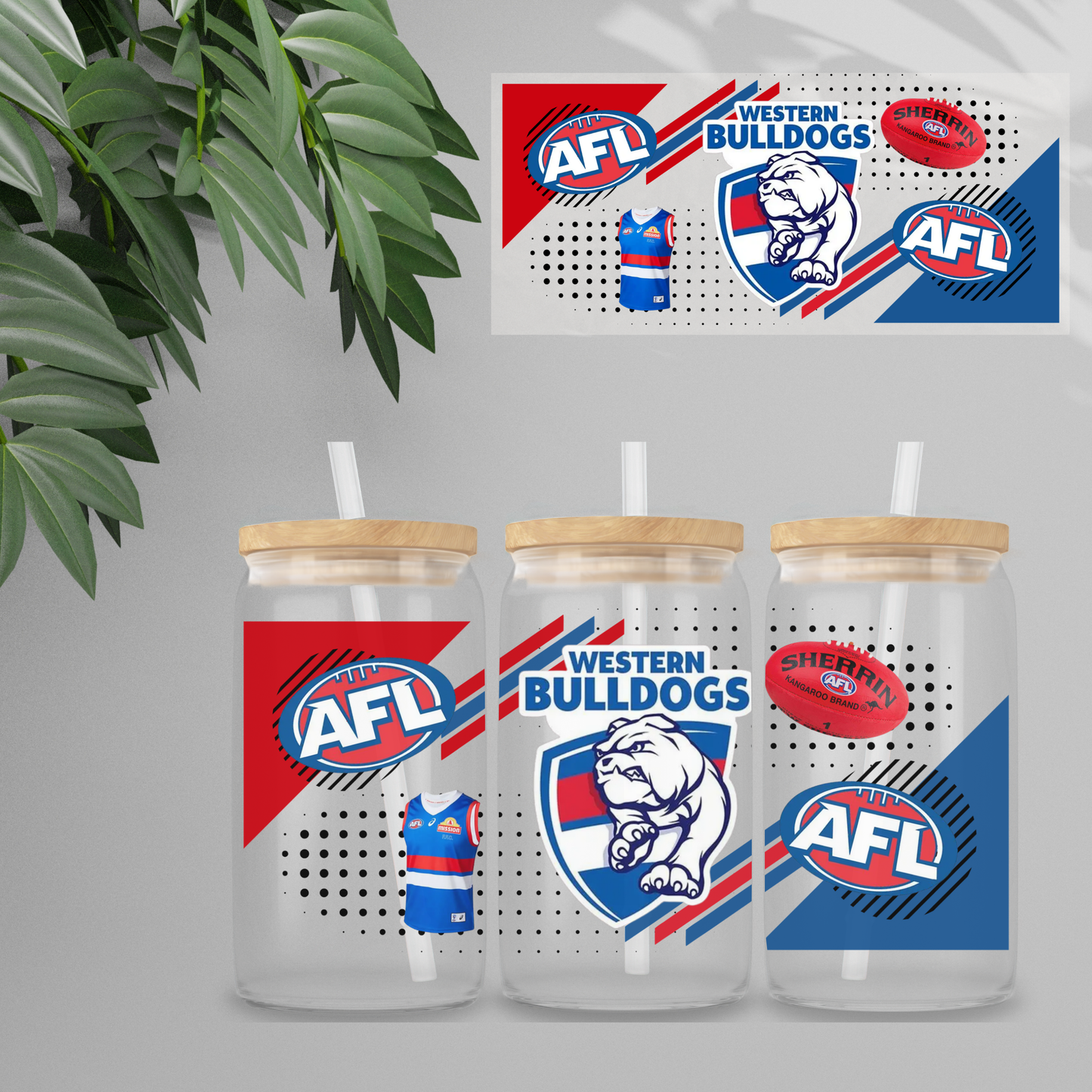 Double Sided UVDTF Wrap | 16oz Tumbler Transfer | 24cm x 11cm | Sports | 3