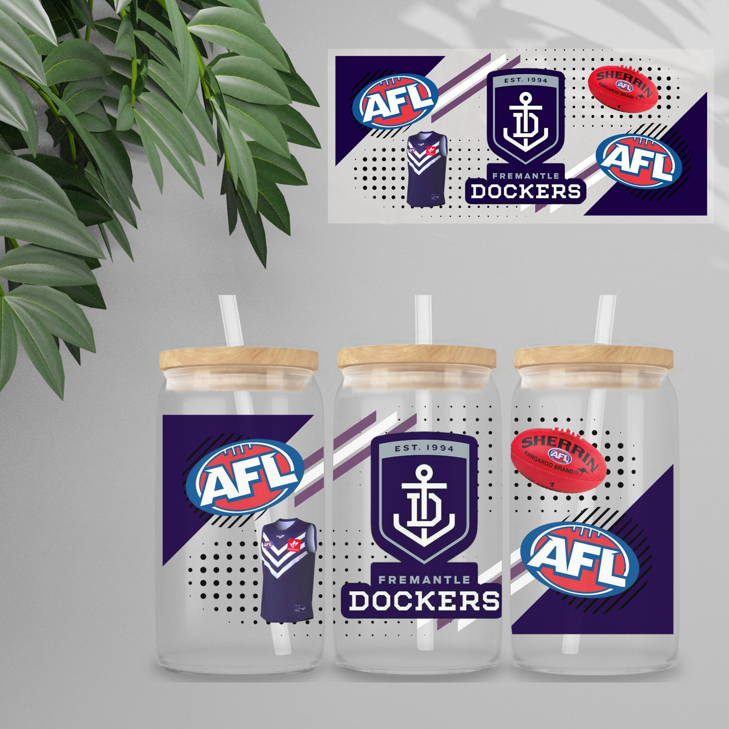 Double Sided UVDTF Wrap | 16oz Tumbler Transfer | 24cm x 11cm | Sports | 4