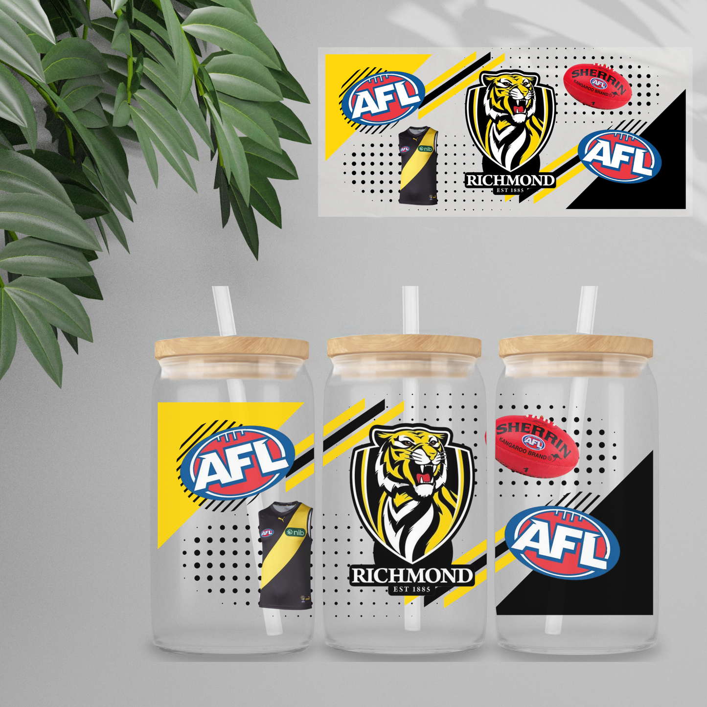 Double Sided UVDTF Wrap | 16oz Tumbler Transfer | 24cm x 11cm | Sports | 15