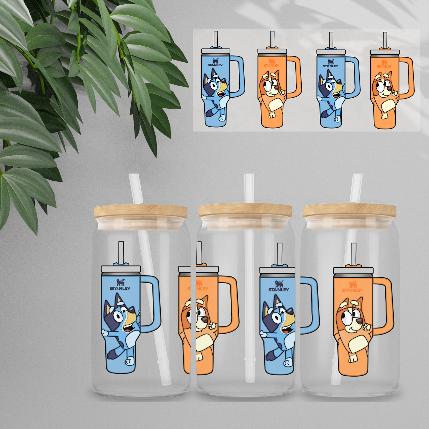 Double Sided UVDTF Wrap | 16oz Tumbler Transfer | 24cm x 11cm | characters 5