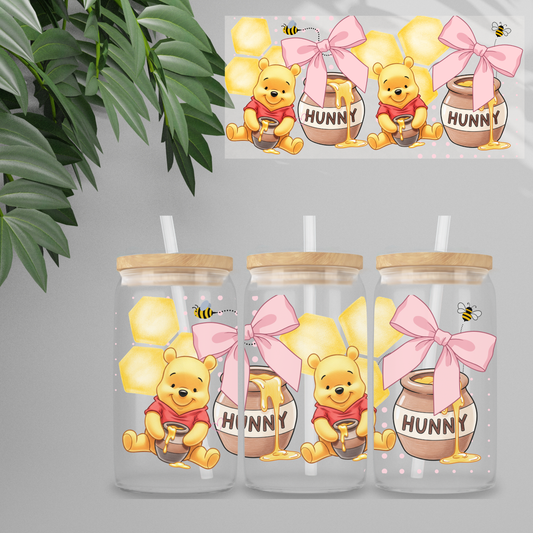 Double Sided UVDTF Wrap | 16oz Tumbler Transfer | 24cm x 11cm | Honey Bear & Friends | 109