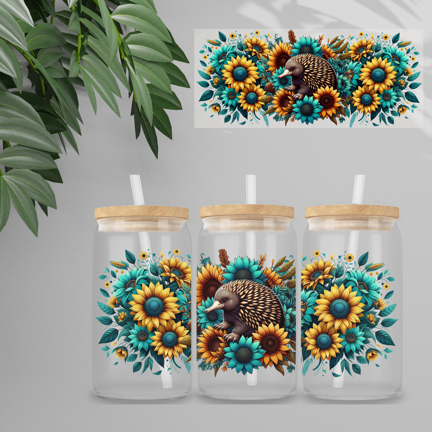 Double Sided UVDTF Wrap | 16oz Tumbler Transfer | 24cm x 11cm | Animals 17