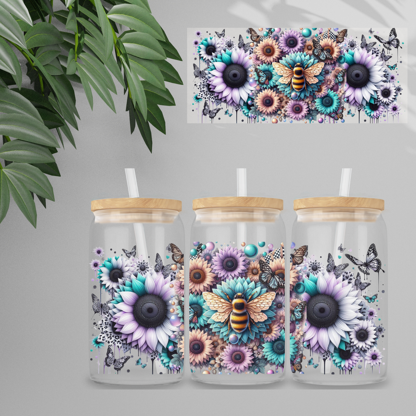 Double Sided UVDTF Wrap | 16oz Tumbler Transfer | 24cm x 11cm | Animals 20
