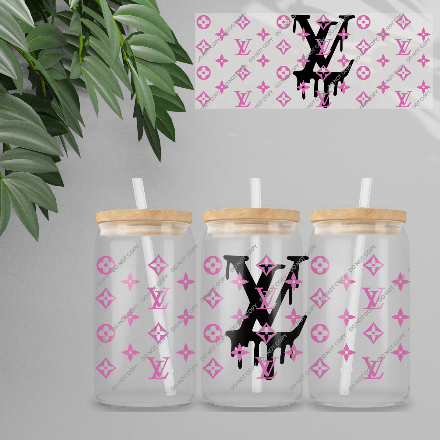 Double Sided UVDTF Wrap | 16oz Tumbler Transfer | 24cm x 11cm | Designer | 53