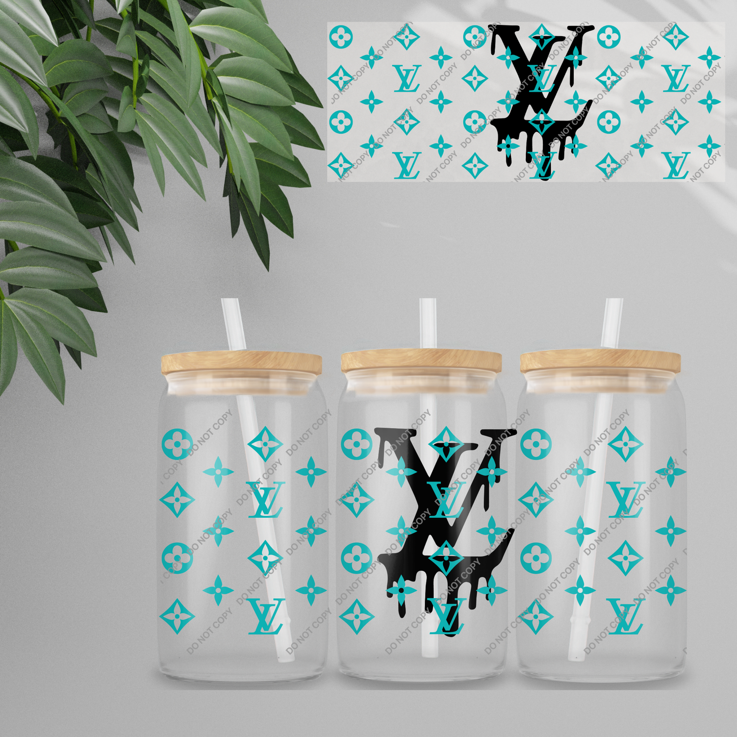 Double Sided UVDTF Wrap | 16oz Tumbler Transfer | 24cm x 11cm | Designer | 50