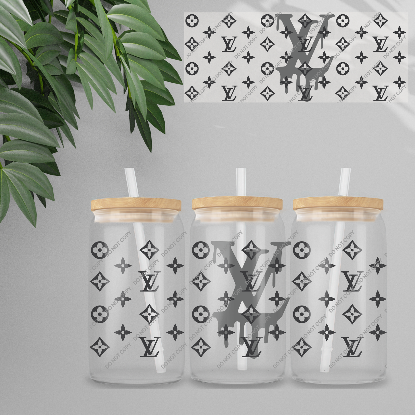 Double Sided UVDTF Wrap | 16oz Tumbler Transfer | 24cm x 11cm | Designer | 52