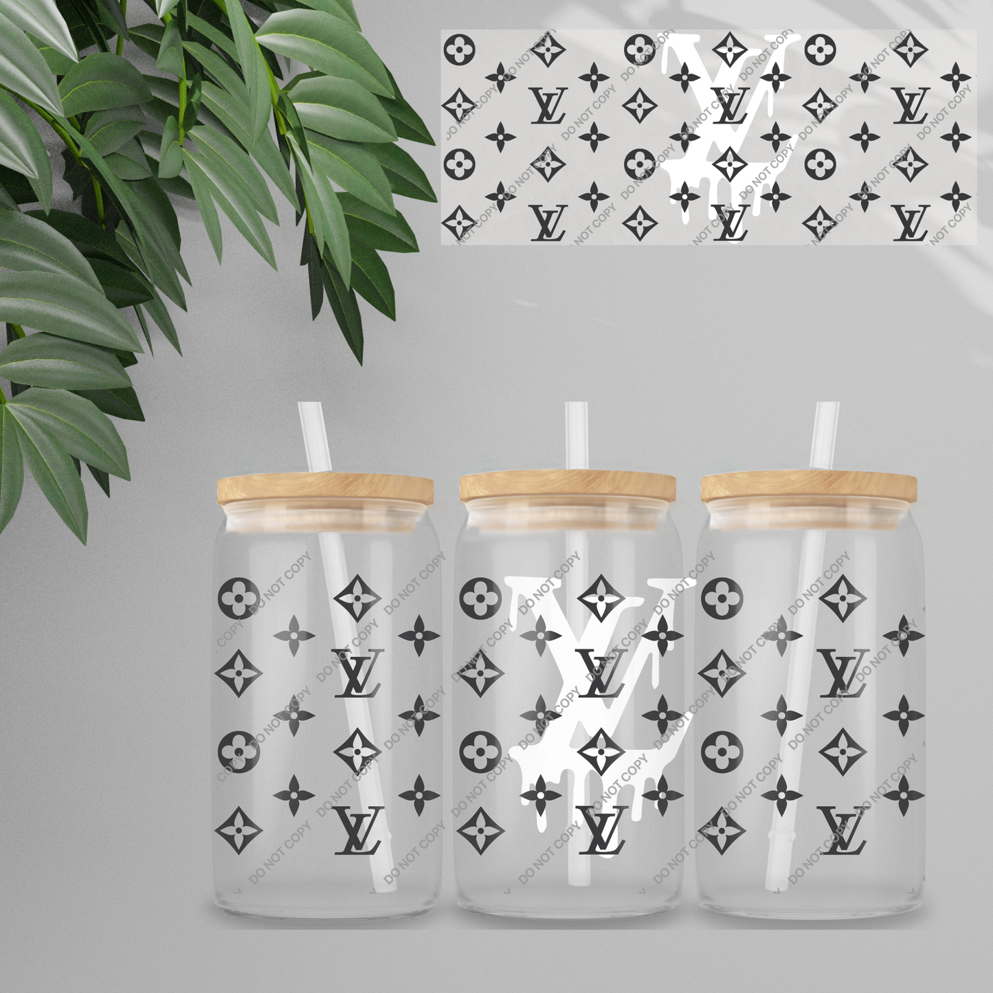 Double Sided UVDTF Wrap | 16oz Tumbler Transfer | 24cm x 11cm | Designer | 51
