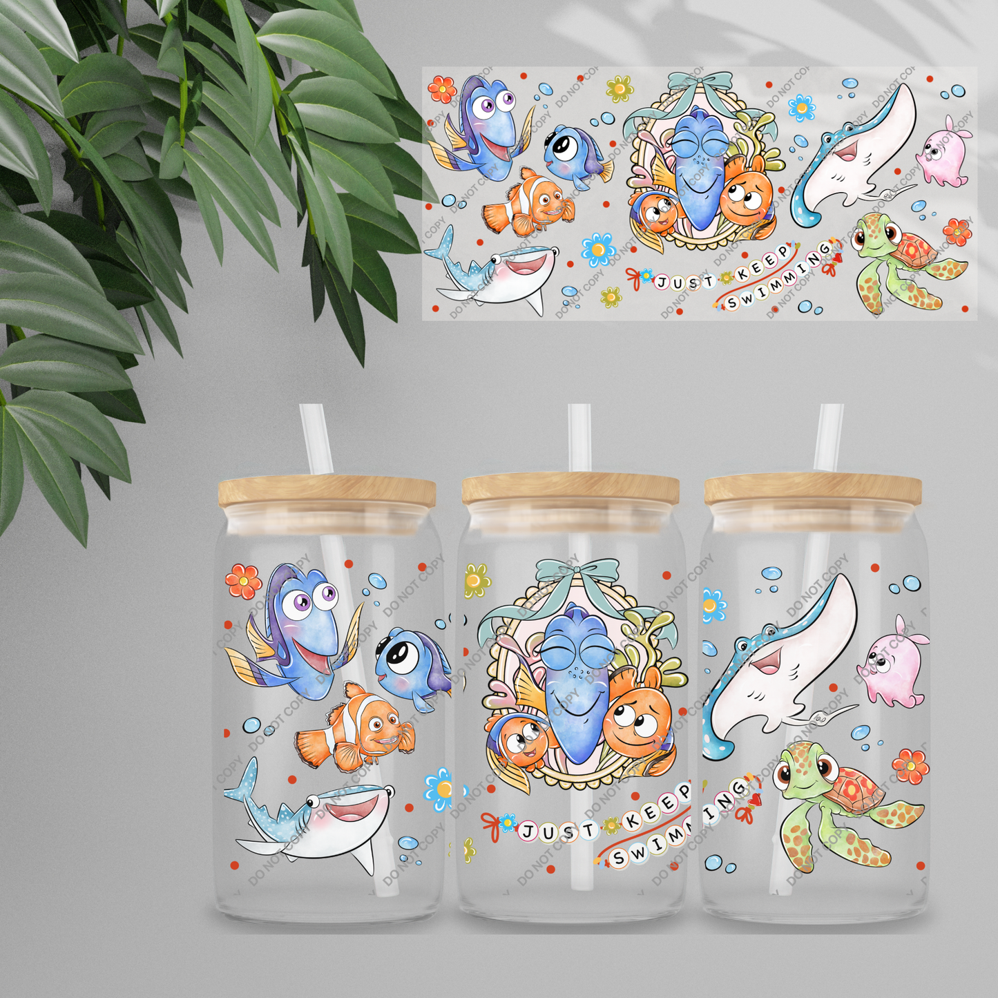 Double Sided UVDTF Wrap | 16oz Tumbler Transfer | 24cm x 11cm | characters 38