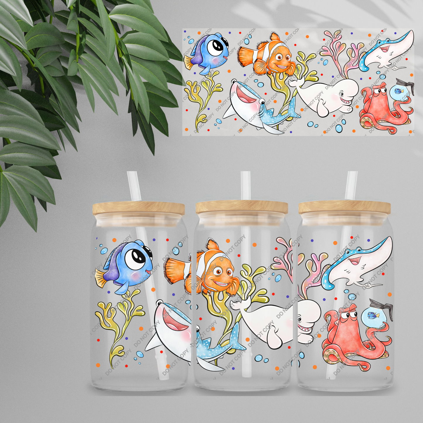 Double Sided UVDTF Wrap | 16oz Tumbler Transfer | 24cm x 11cm | characters 39