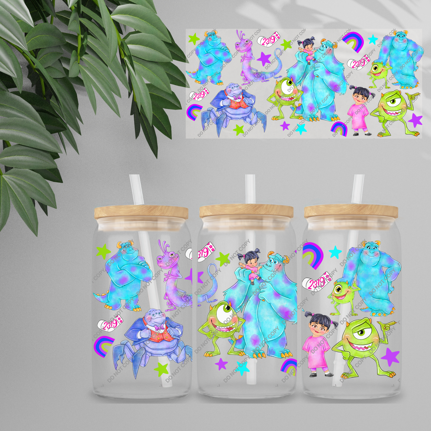 Double Sided UVDTF Wrap | 16oz Tumbler Transfer | 24cm x 11cm | characters 35