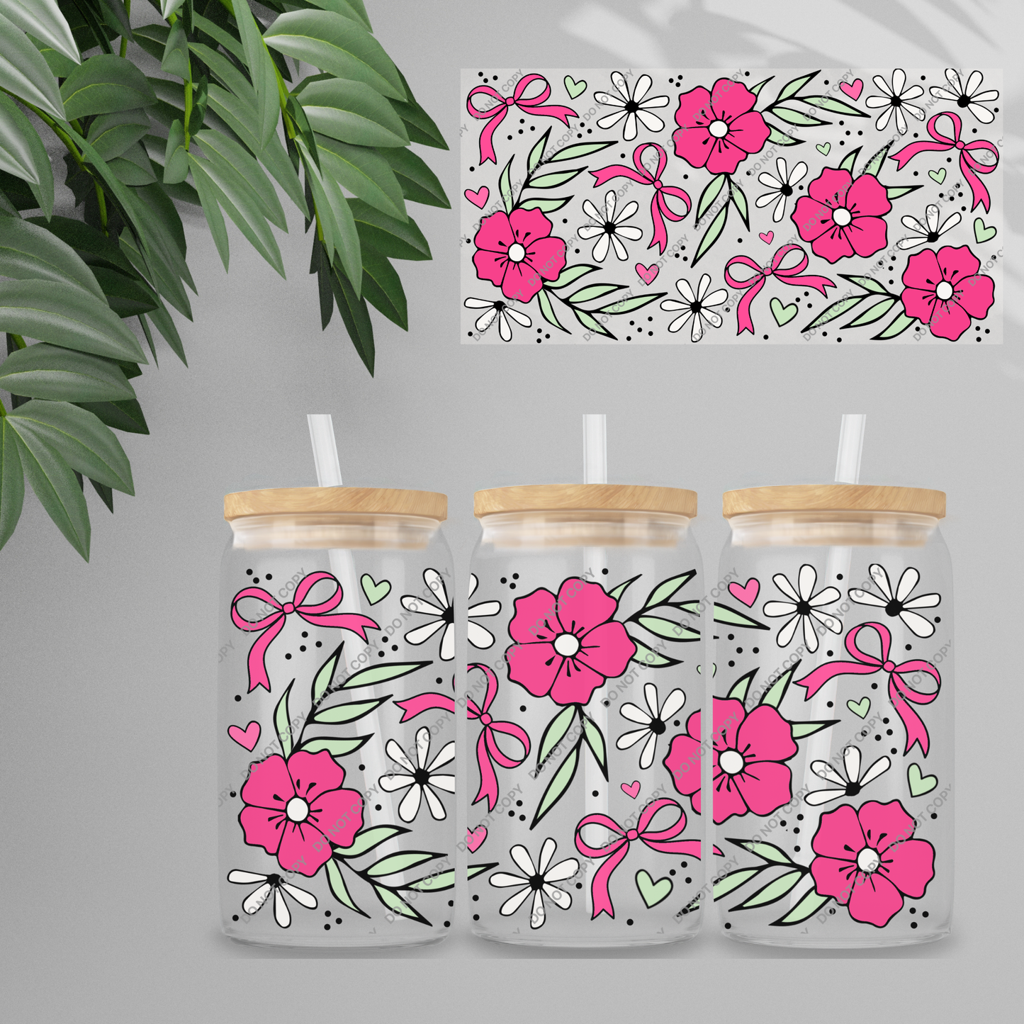 Double Sided UVDTF Wrap | 16oz Tumbler Transfer | 24cm x 11cm | Cutesy 16