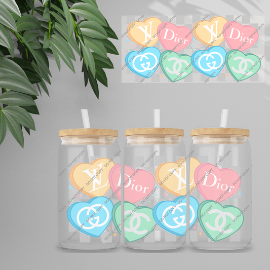 Double Sided UVDTF Wrap | 16oz Tumbler Transfer | 24cm x 11cm | Designer | 54