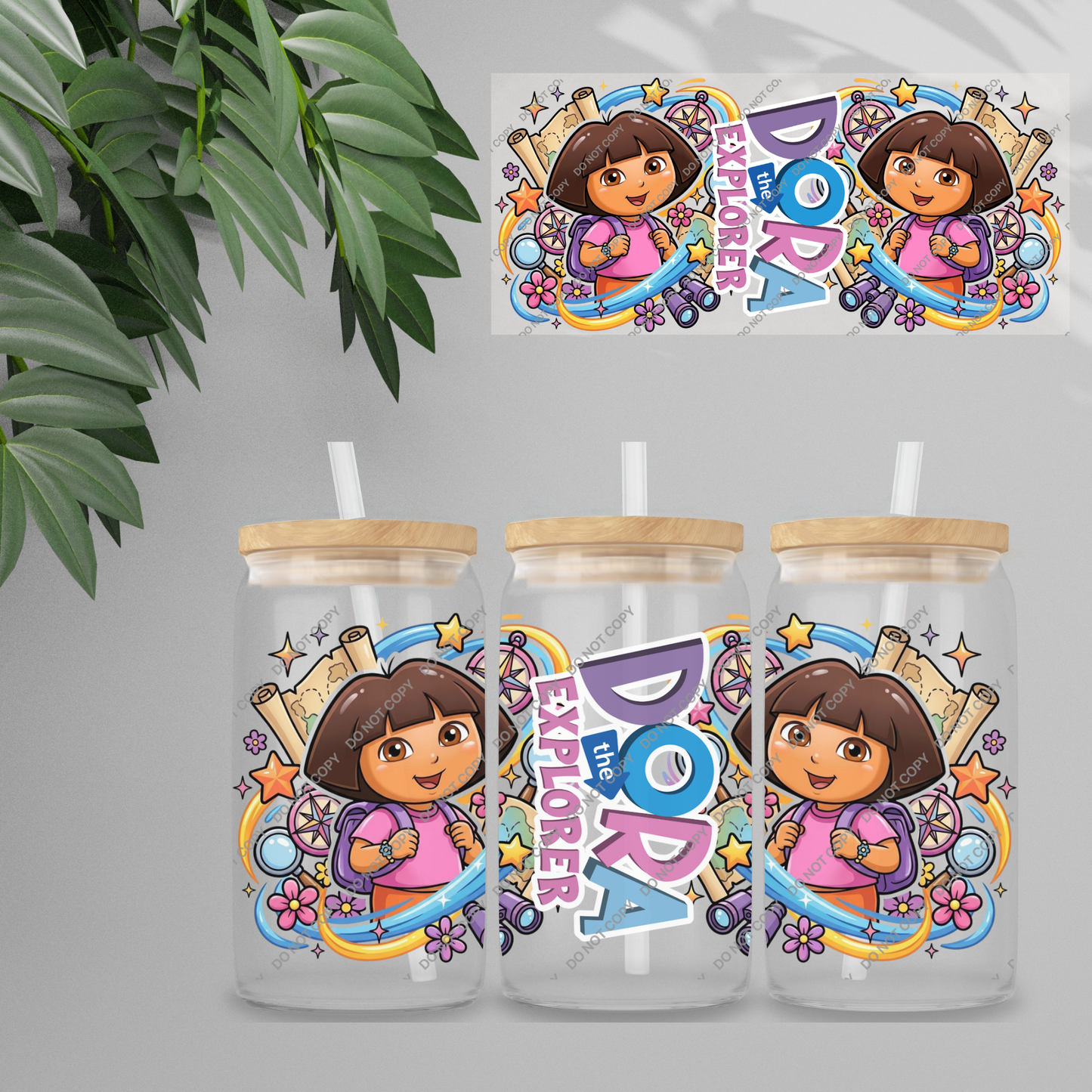 Double Sided UVDTF Wrap | 16oz Tumbler Transfer | 24cm x 11cm | characters 63