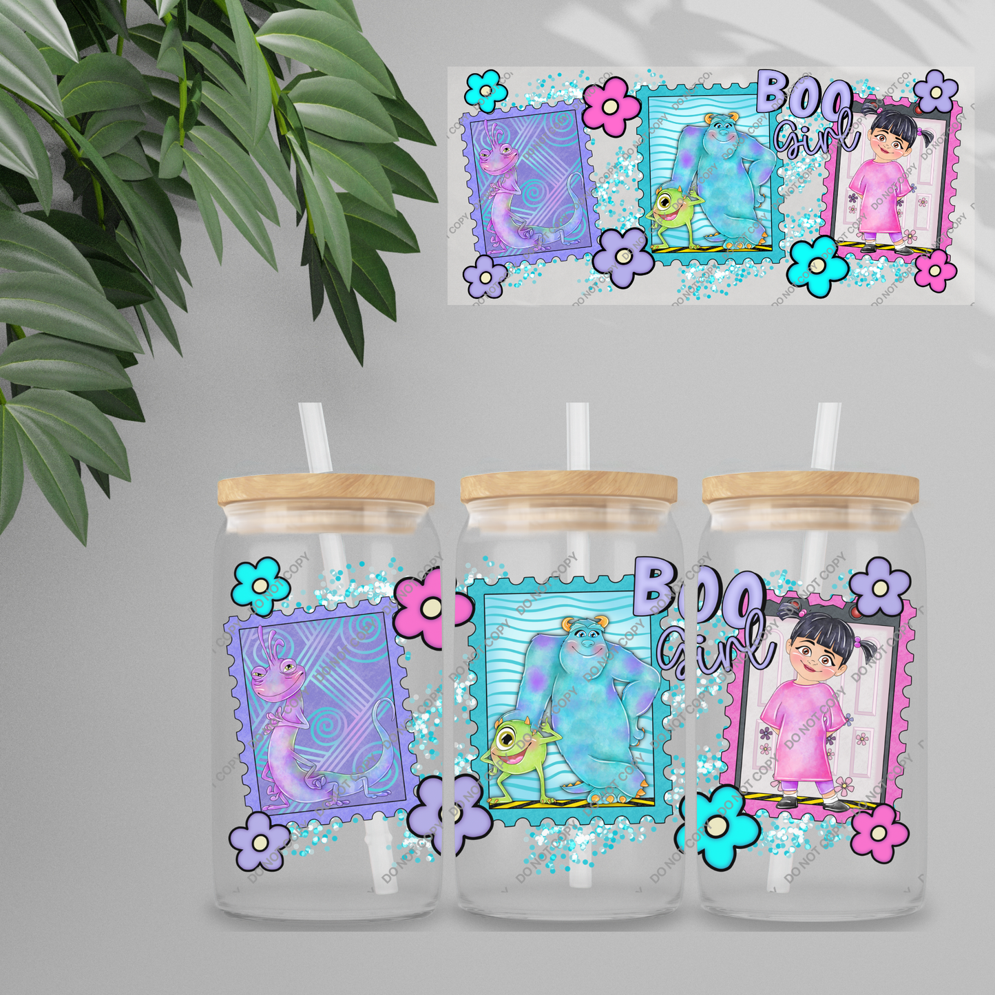 Double Sided UVDTF Wrap | 16oz Tumbler Transfer | 24cm x 11cm | characters 51