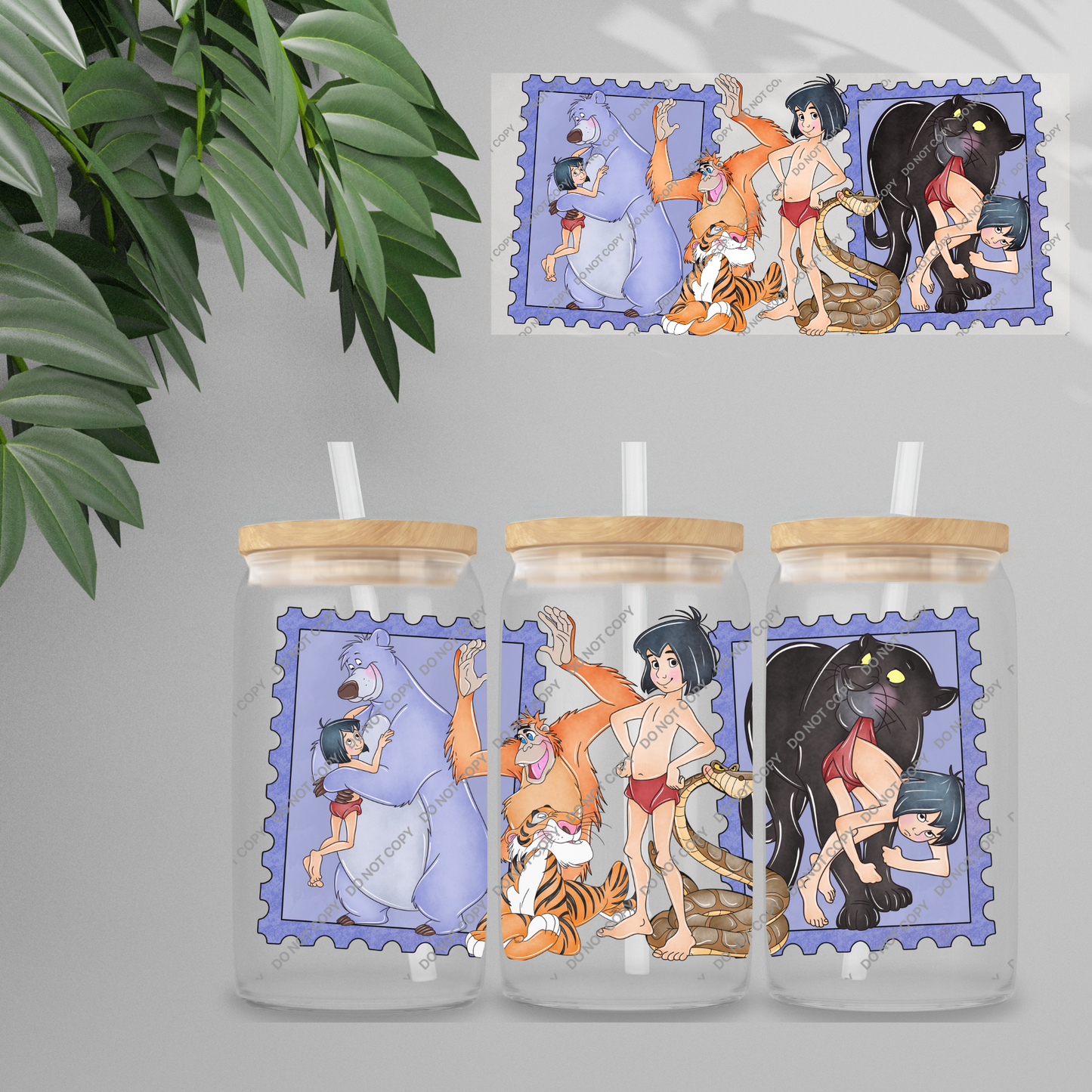 Double Sided UVDTF Wrap | 16oz Tumbler Transfer | 24cm x 11cm | characters 44