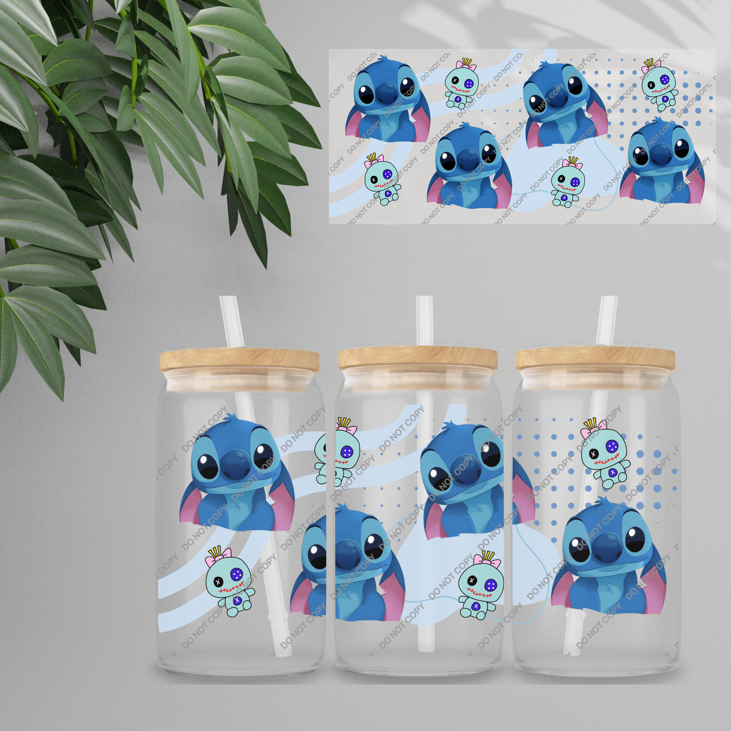 Double Sided UVDTF Wrap | 16oz Tumbler Transfer | 24cm x 11cm | characters 70