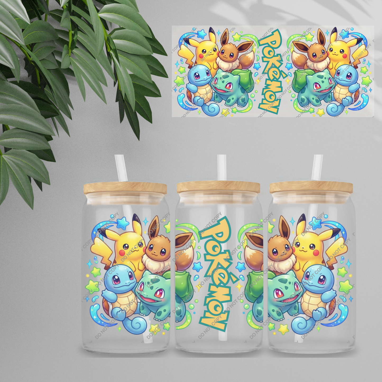 Double Sided UVDTF Wrap | 16oz Tumbler Transfer | 24cm x 11cm | characters 75