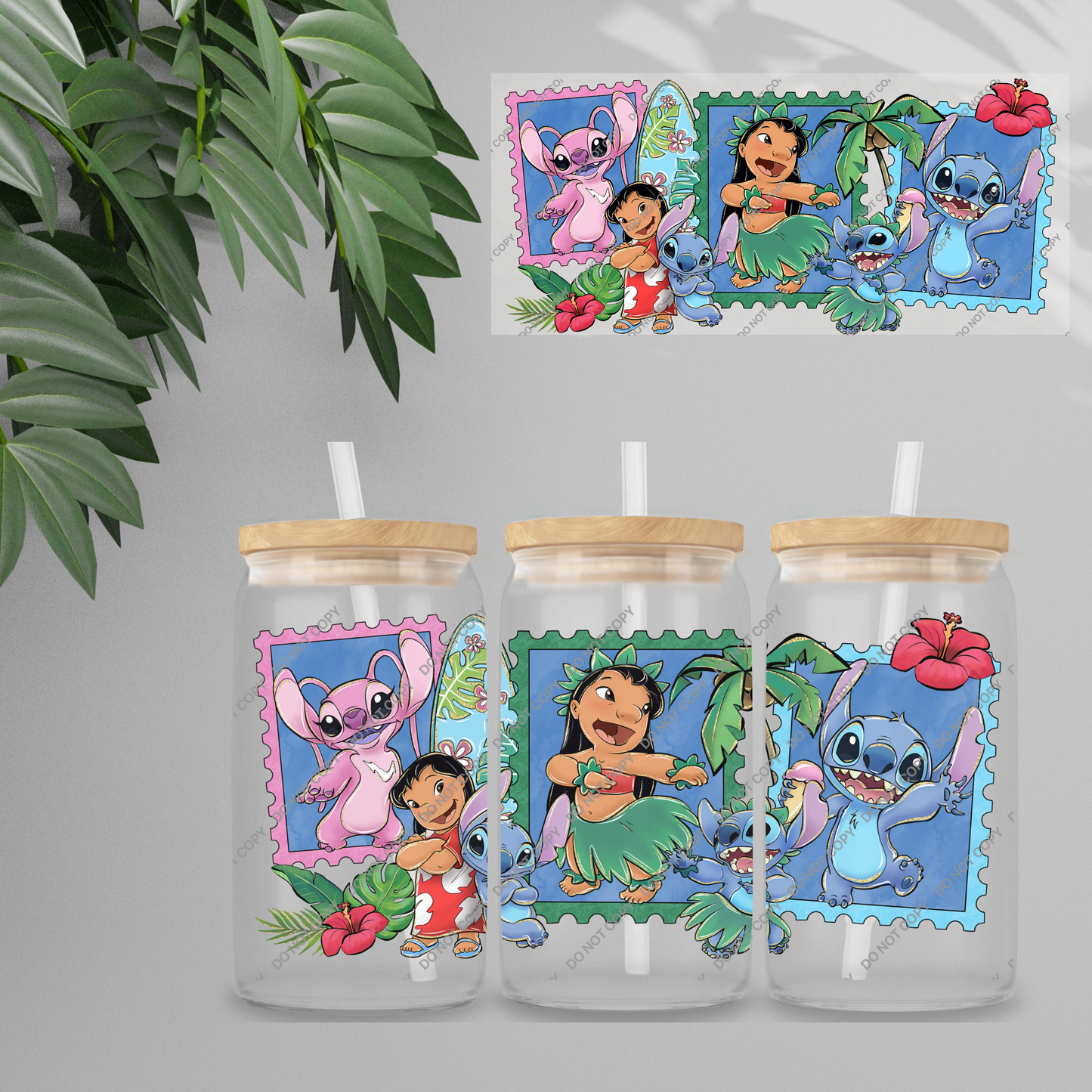 Double Sided UVDTF Wrap | 16oz Tumbler Transfer | 24cm x 11cm | characters 48