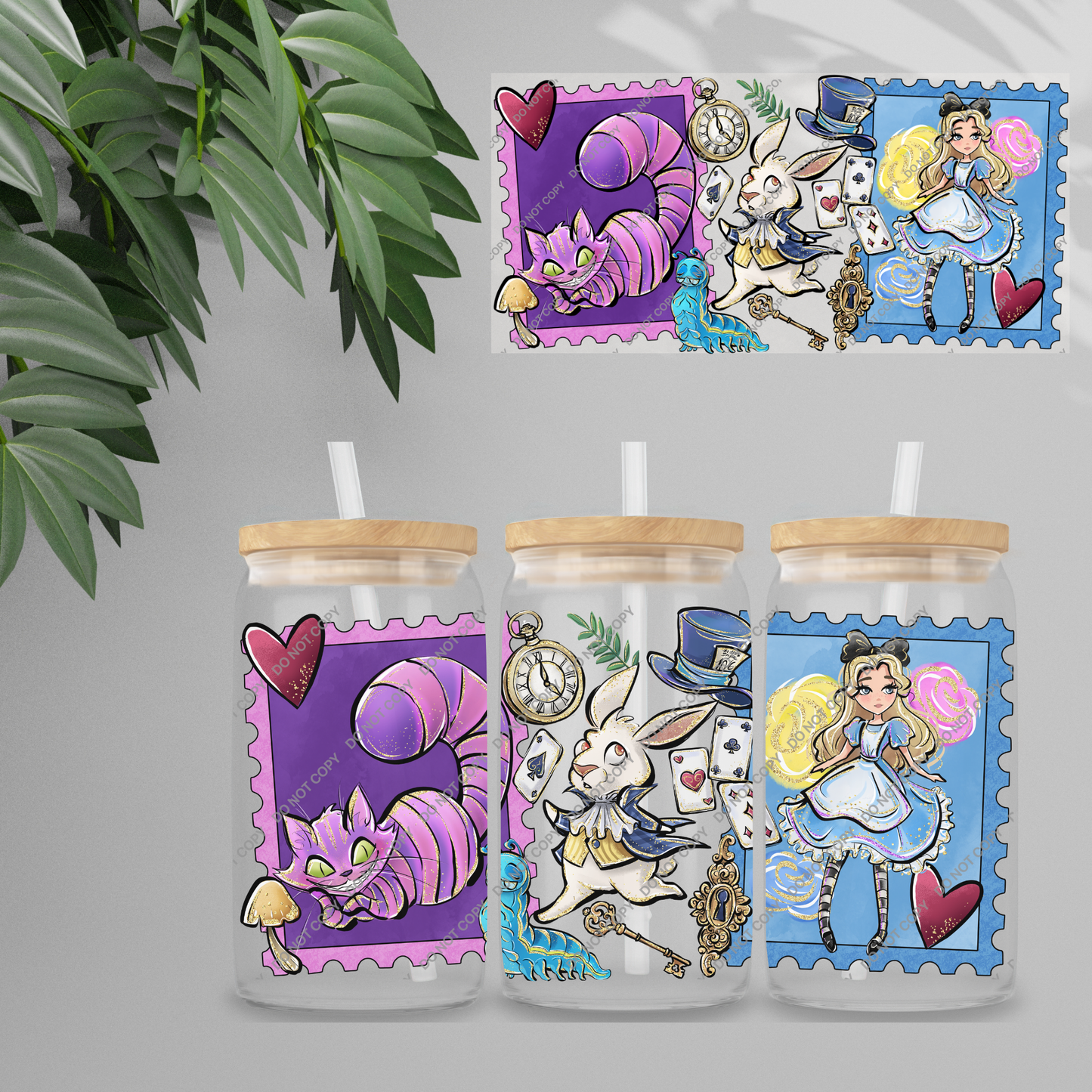 Double Sided UVDTF Wrap | 16oz Tumbler Transfer | 24cm x 11cm | characters 68