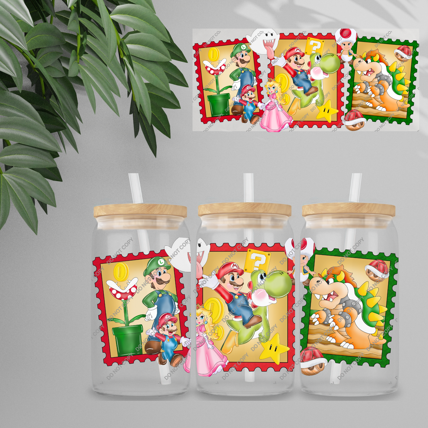 Double Sided UVDTF Wrap | 16oz Tumbler Transfer | 24cm x 11cm | characters 59